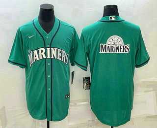 Mens Seattle Mariners Big Logo Green Stitched MLB Cool Base Nike Jersey